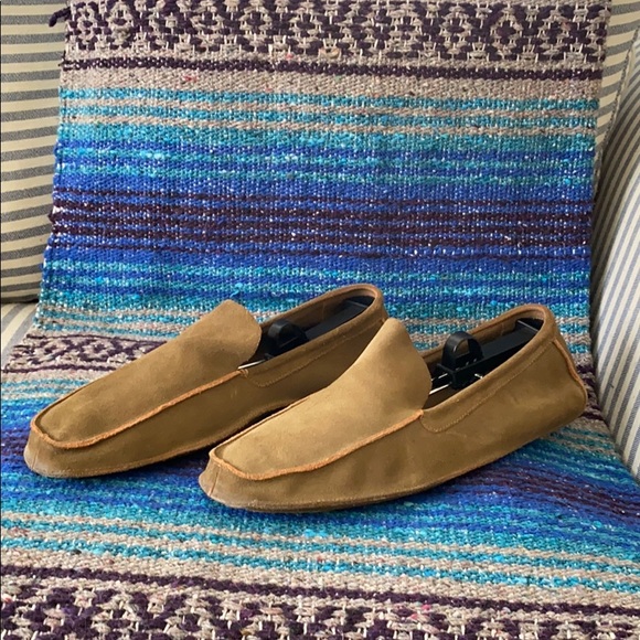 Mens SISLEY Tan Suede Loafers - Picture 2 of 5